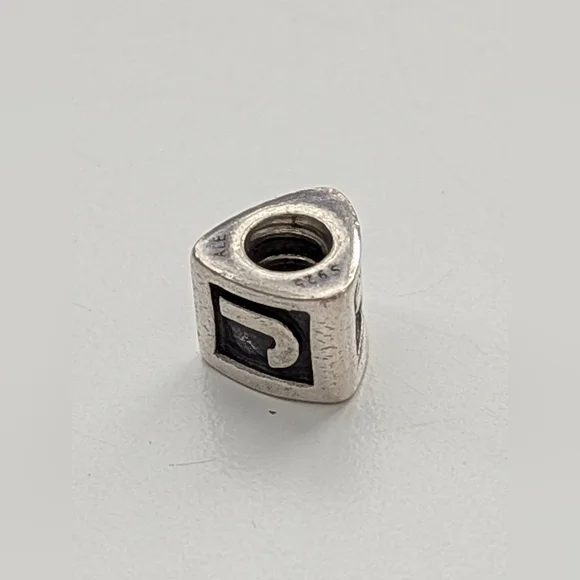 Authentic Pandora Silver Triangular Letter "J" Charm - Picture 3 of 5